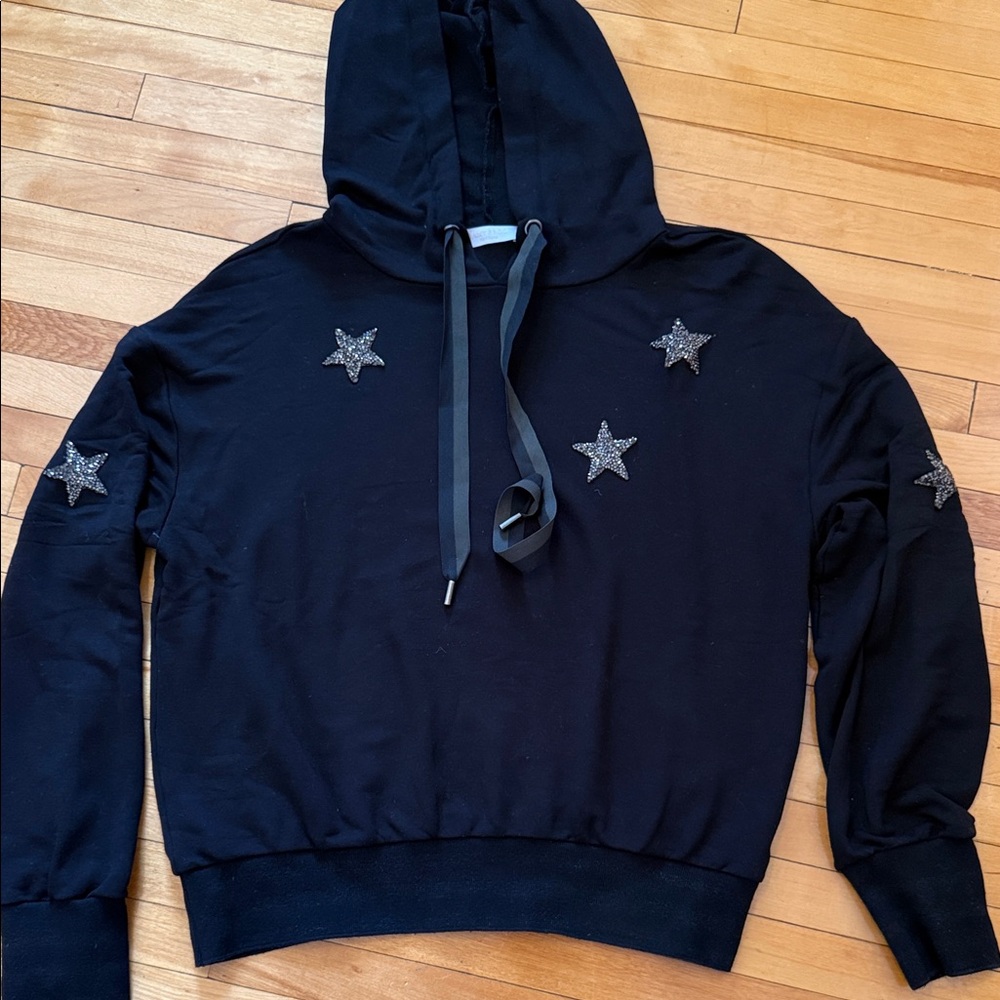 Ramy Brook | Black Hoodie with Star Accents size M/L